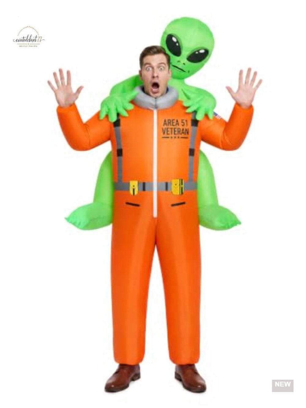 Inflatable Alien Costume with 2 Fans, Blow Up Costume for Adults